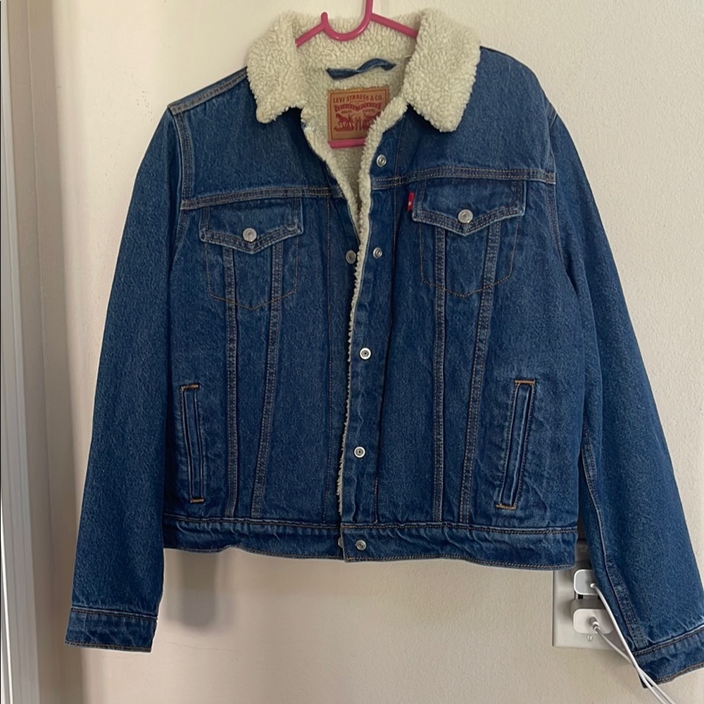 Levi's Blue Denim Sherpa Jacket size Large
